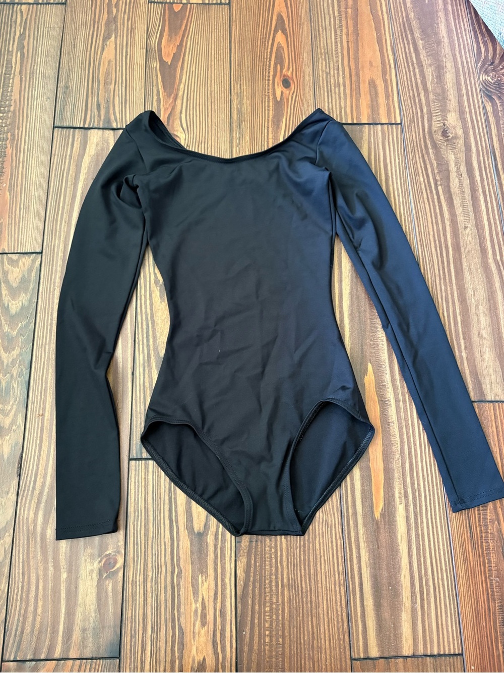 Capezio Black Long Sleeve Scoop Leotard